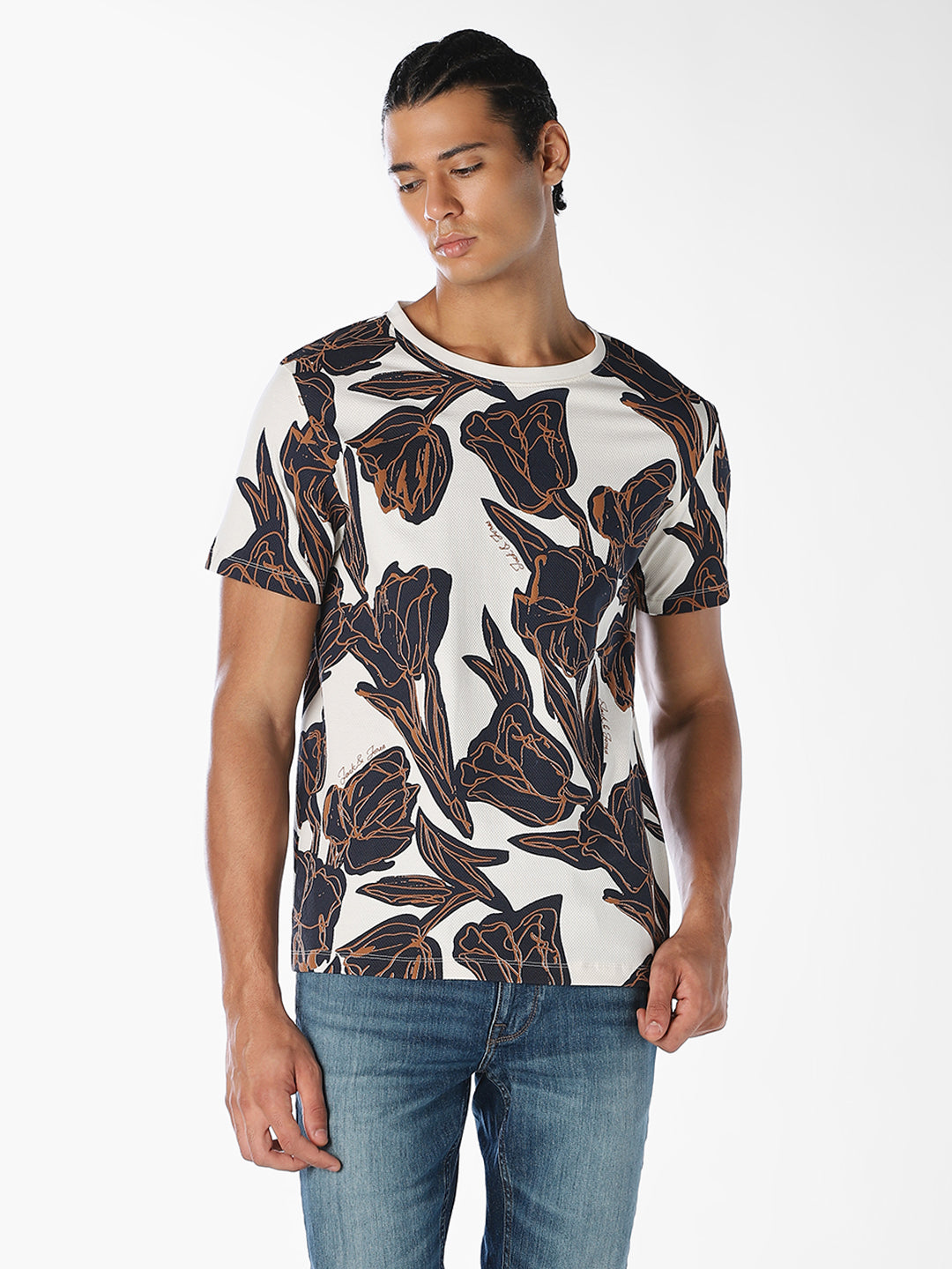 Floral Print Cotton T-shirt