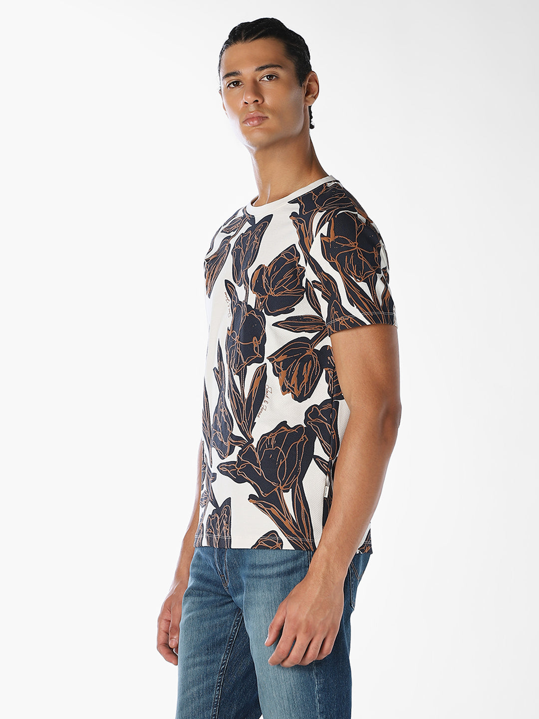 Floral Print Cotton T-shirt