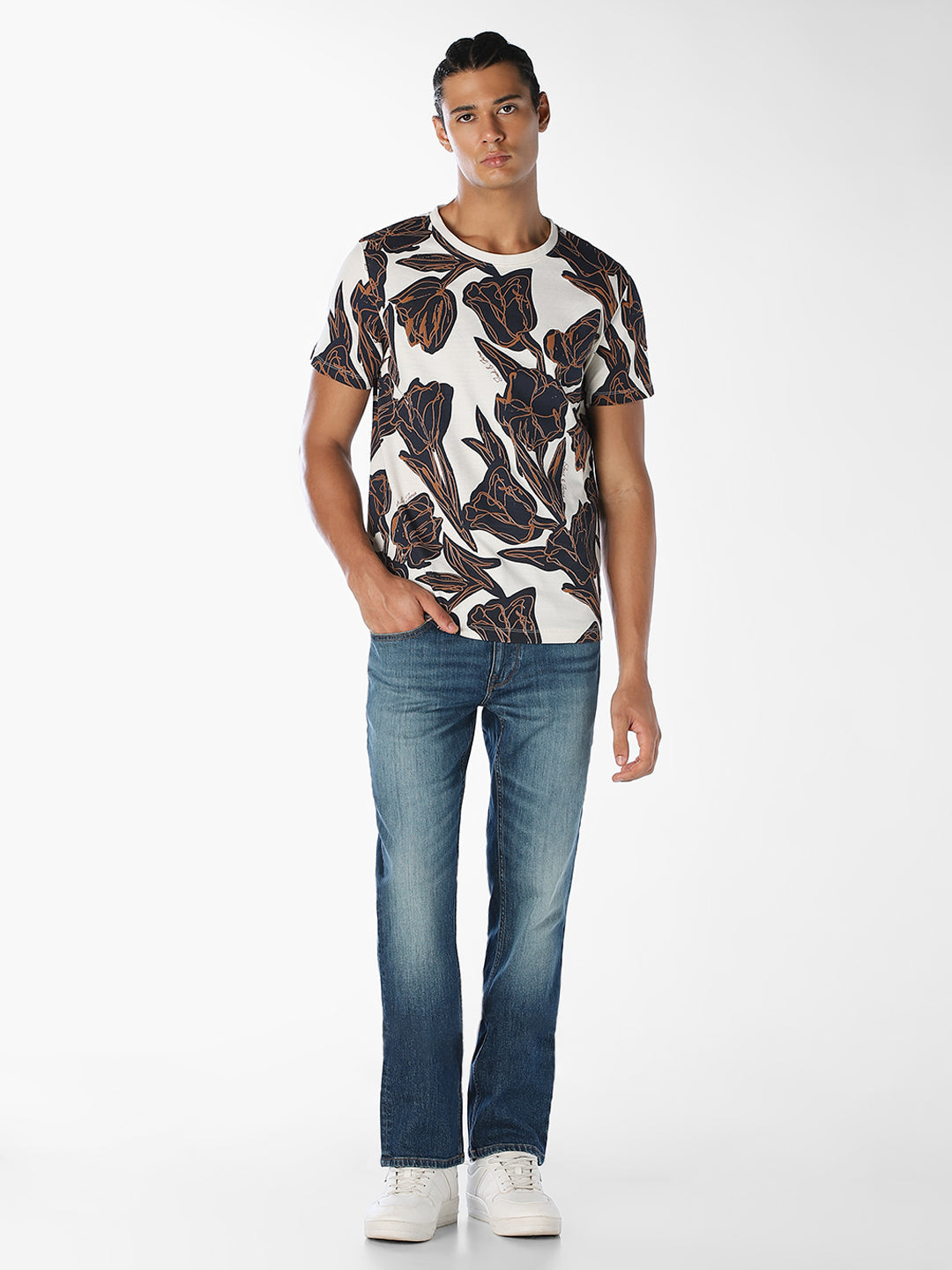 Floral Print Cotton T-shirt