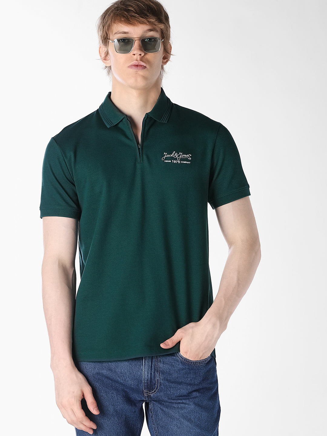 Dark Teal Knitted Polo - S