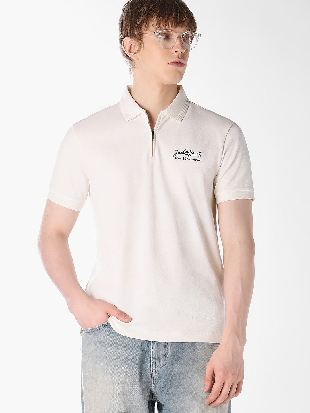 White Knitted Polo