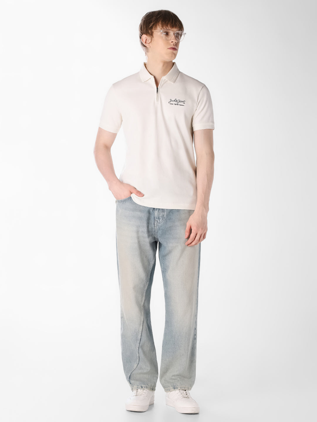 White Knitted Polo