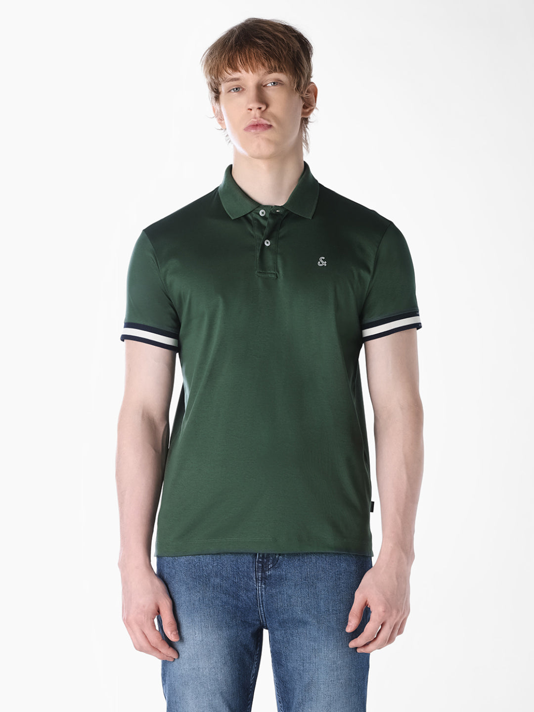 Green Embroidered Logo Polo