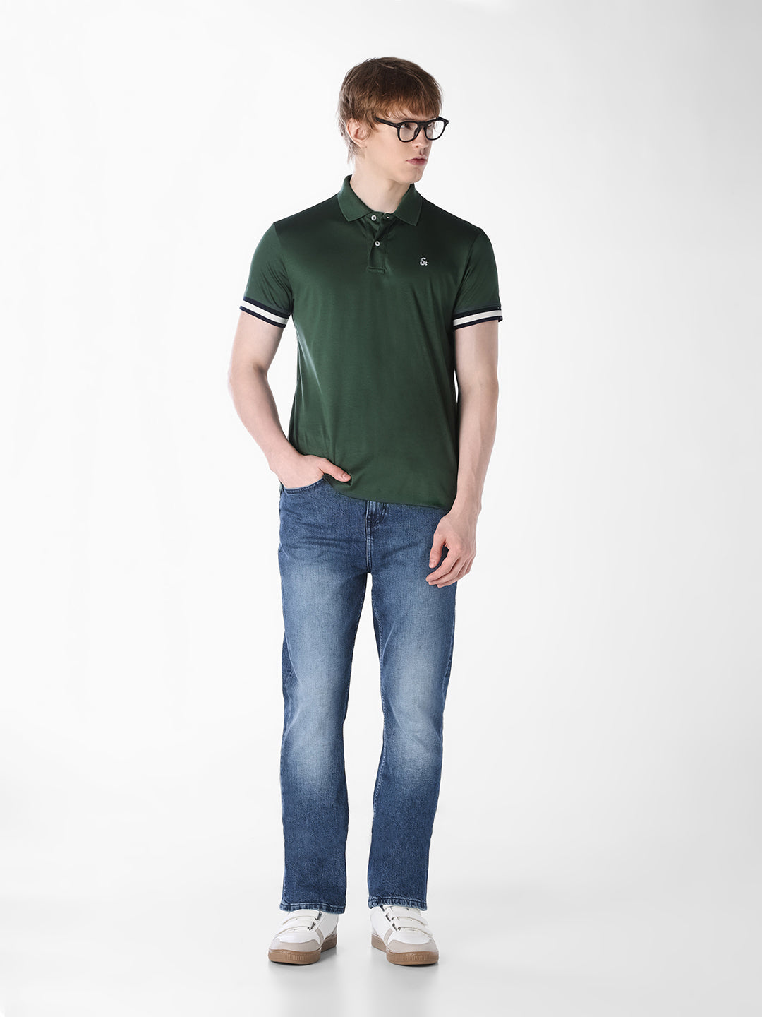 Green Embroidered Logo Polo
