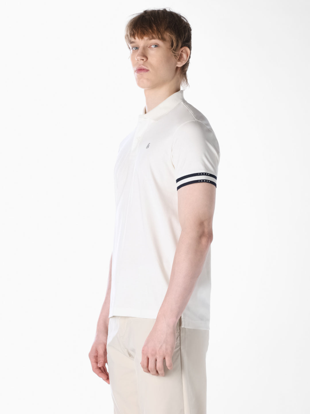 White Embroidered Logo Polo