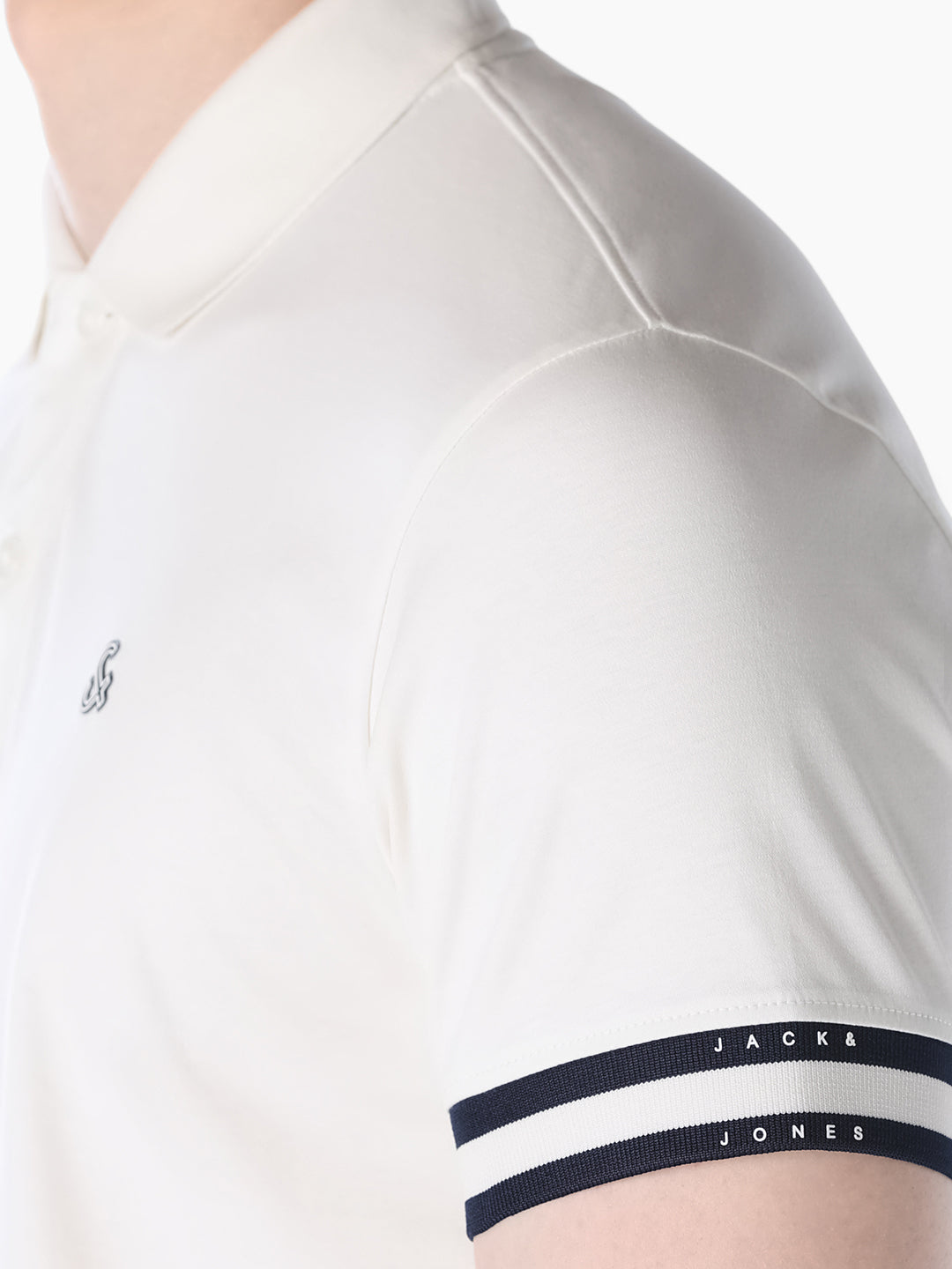 White Embroidered Logo Polo