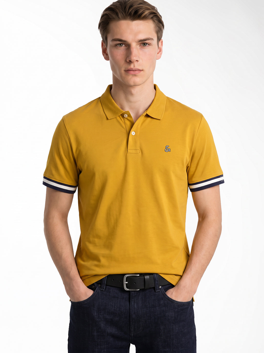 Brown Embroidered Logo Polo