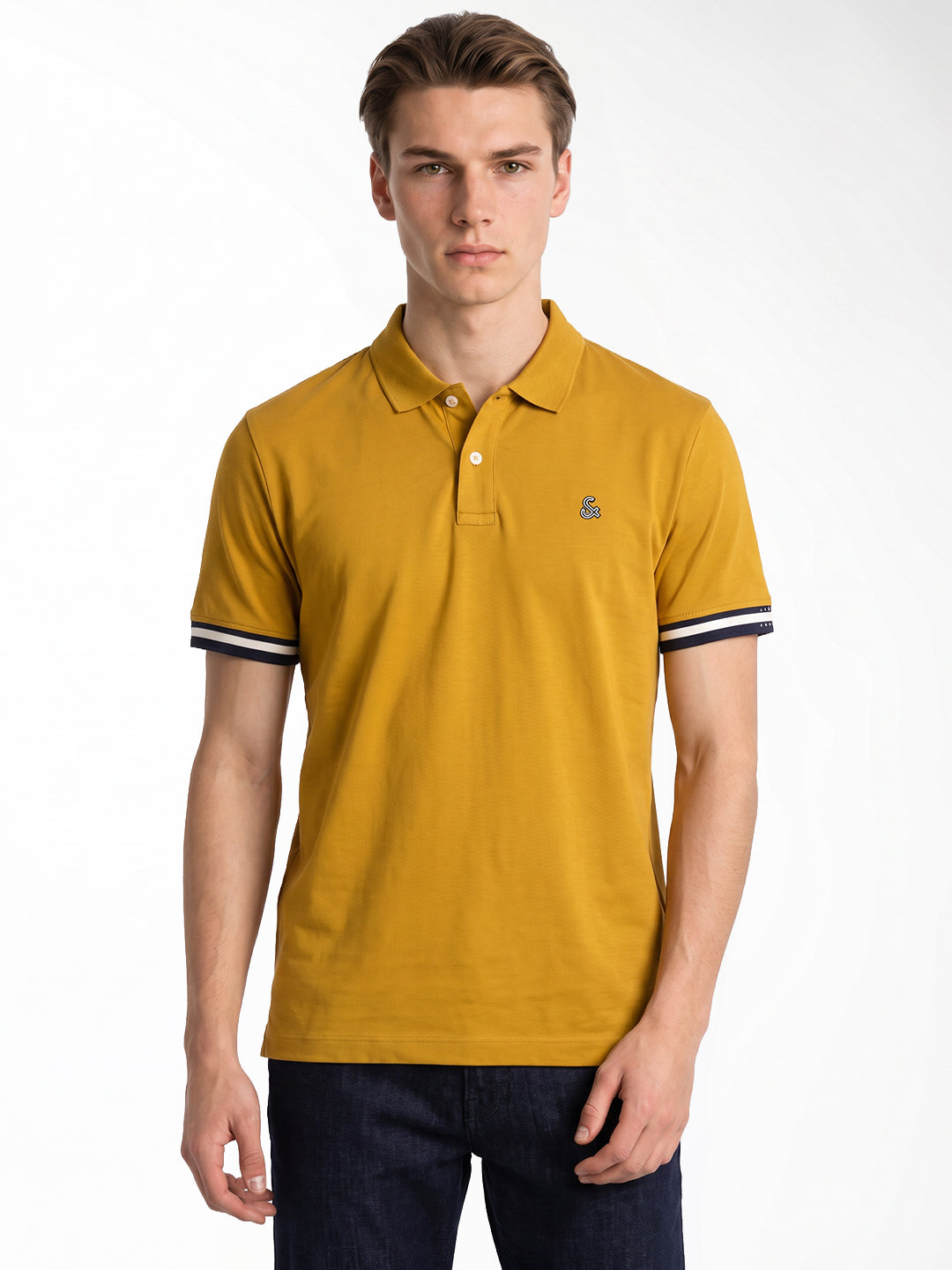 Brown Embroidered Logo Polo