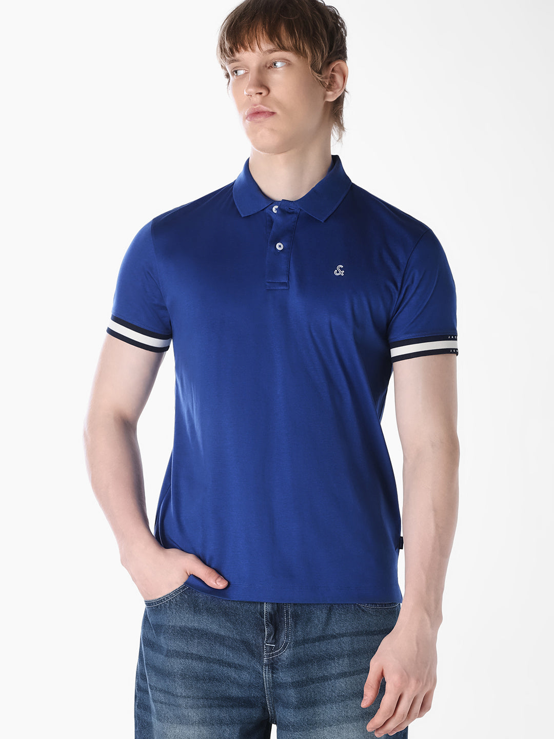 Blue Embroidered Logo Polo