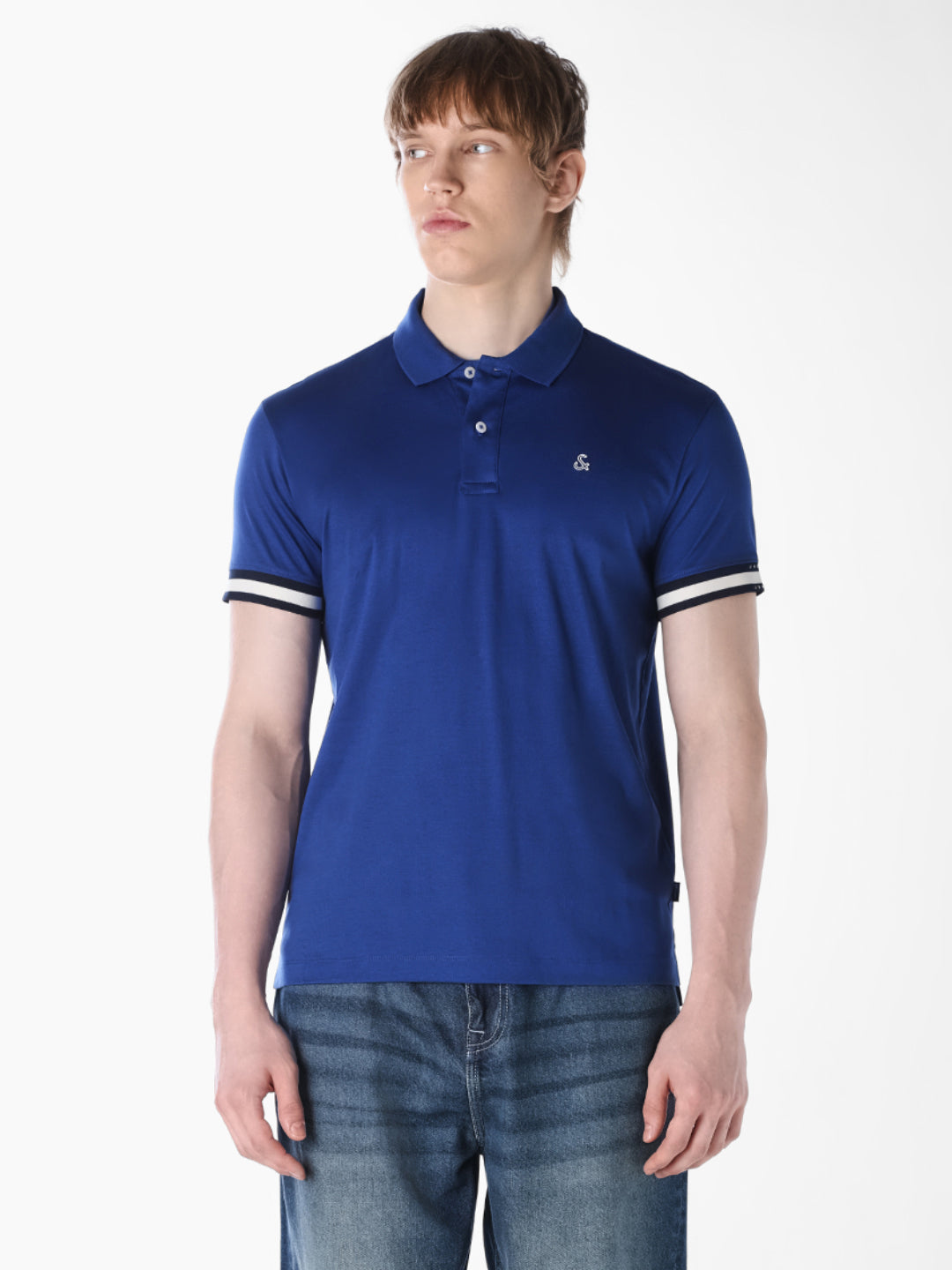Blue Embroidered Logo Polo