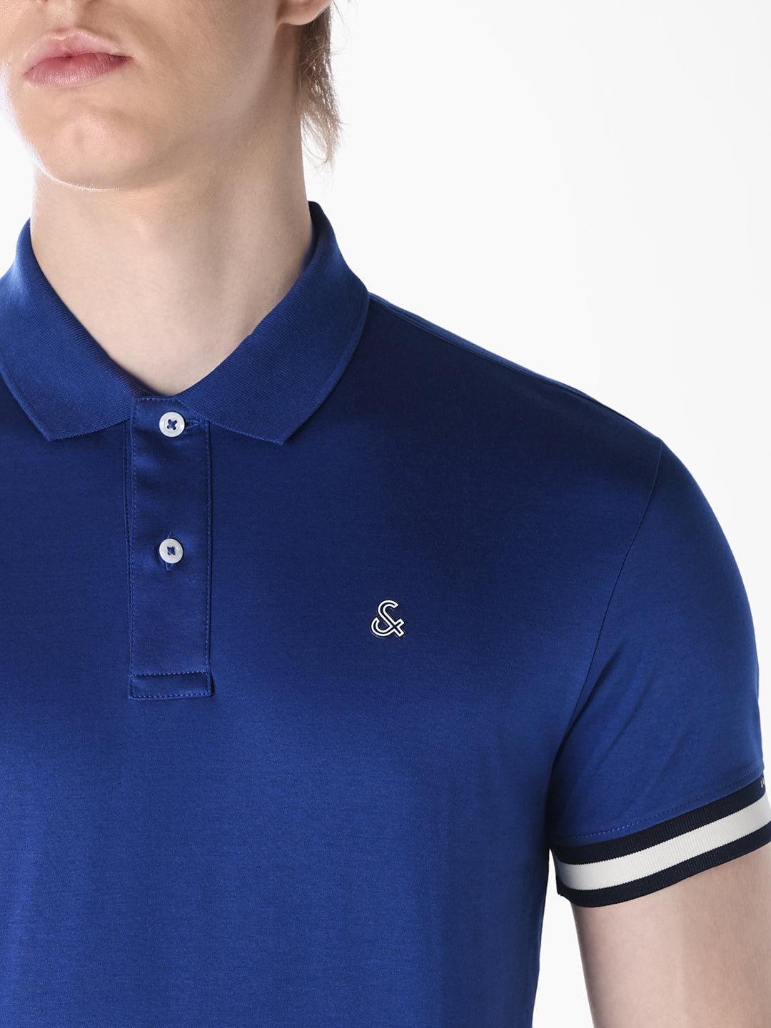 Blue Embroidered Logo Polo