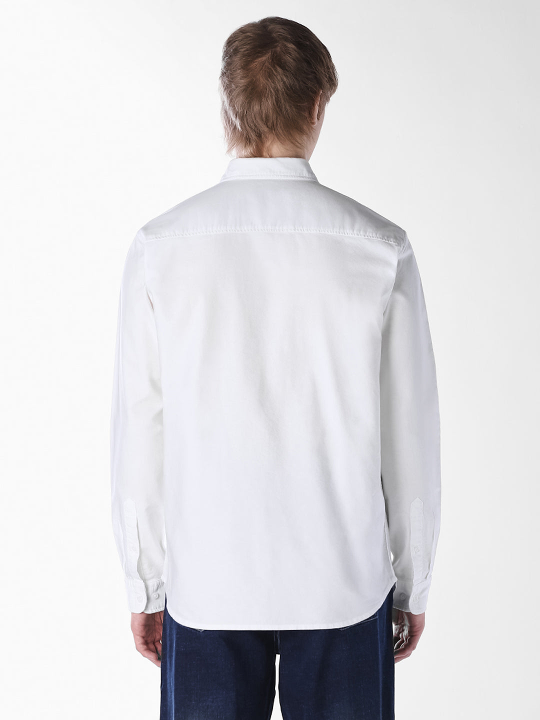White Embroidered Regular Fit