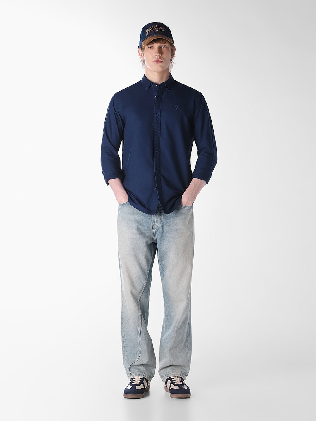 White Embroidered Regular Fit