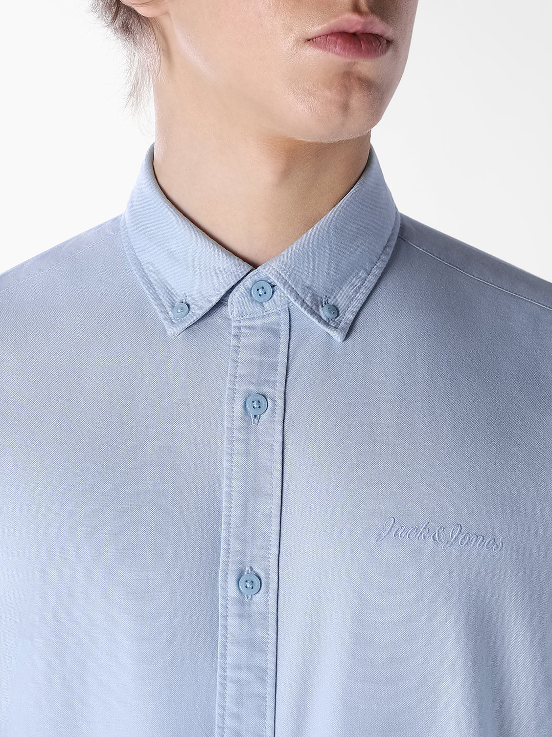 Blue Embroidered Regular Fit