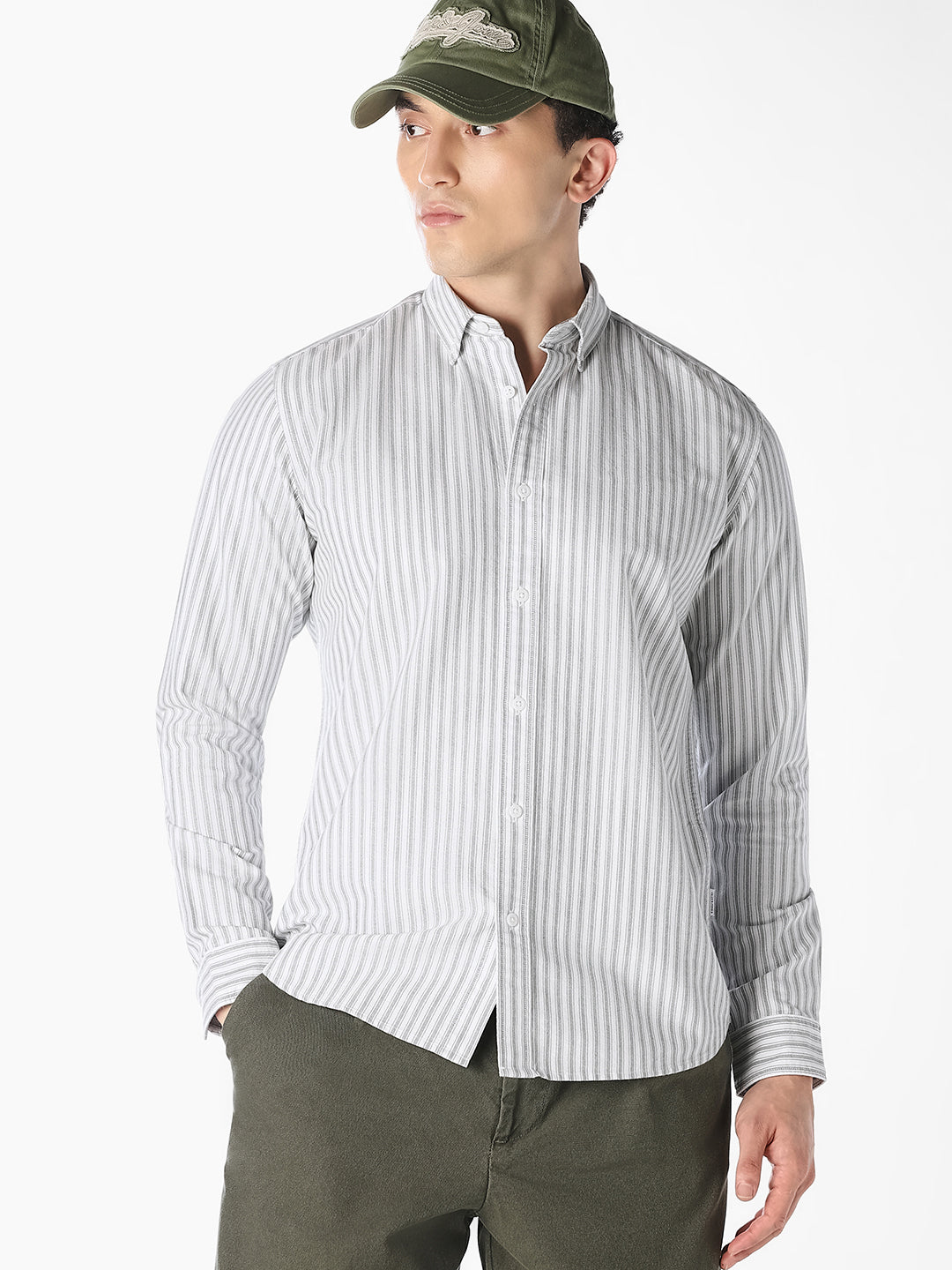 Striped Full Sleeves Shirt - S