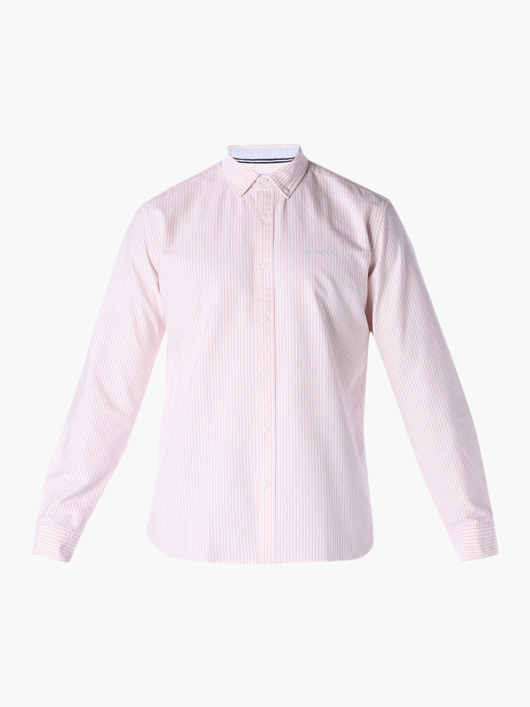 Pink contrast inner neck band Regular Fit Shirt