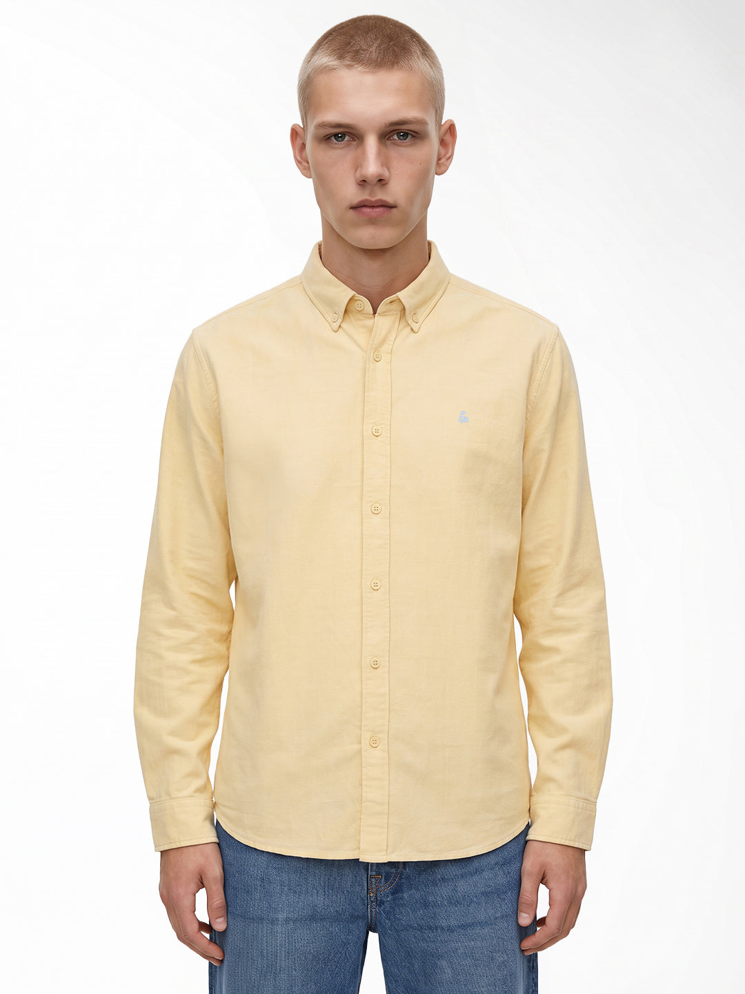 Contrast Stitch Yellow Shirt