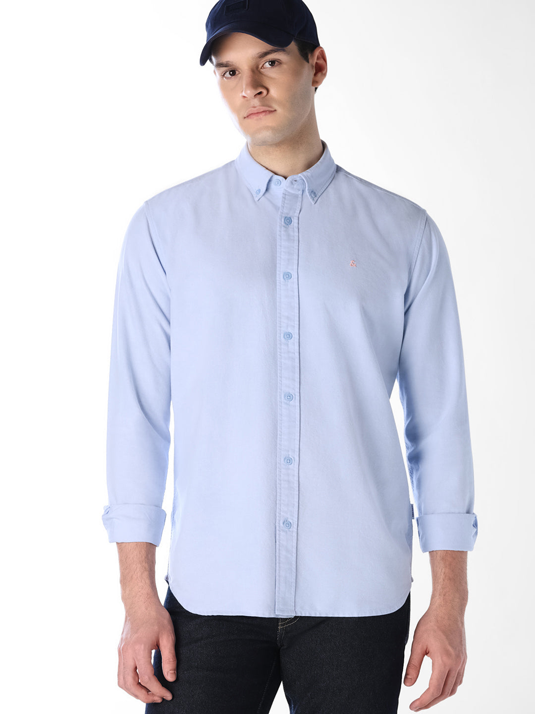 Button Down Collar Cotton Shirt - S