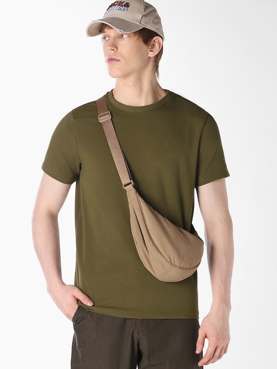 Dark Olive Crew Neck T-shirt - S