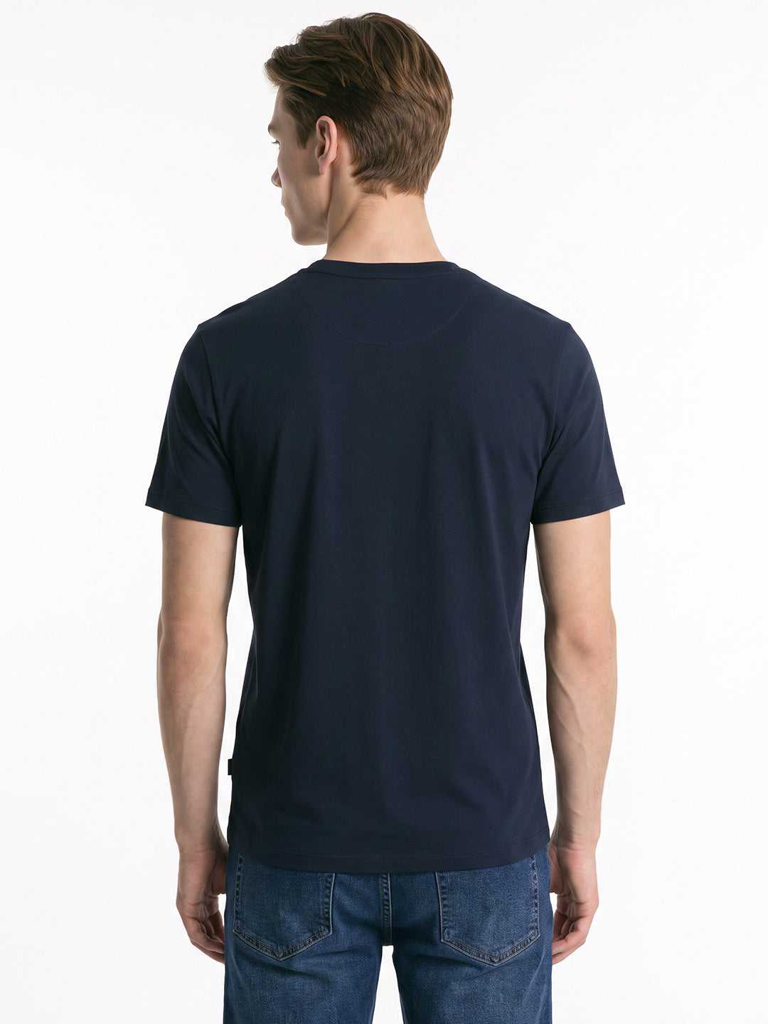 Navy Blue Embroidered T-shirt