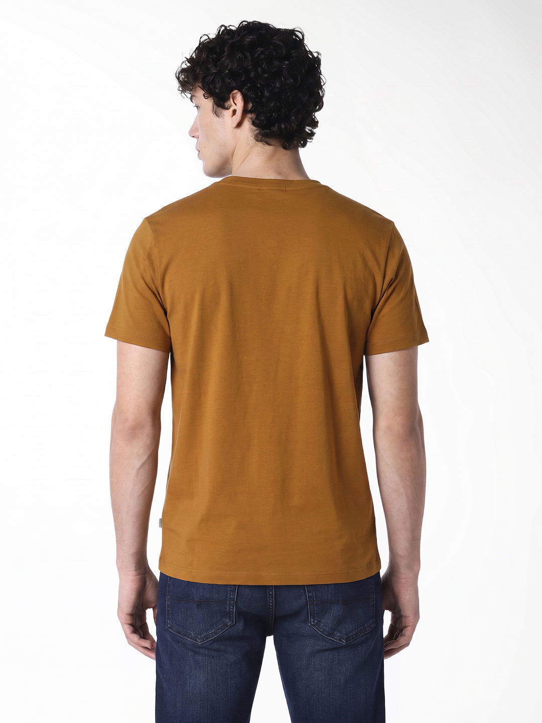 Golden Brown Embroidered T-shirt