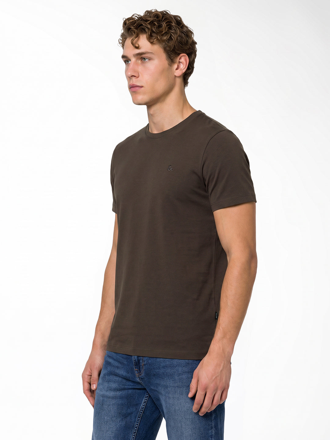 Brown Embroidered T-shirt