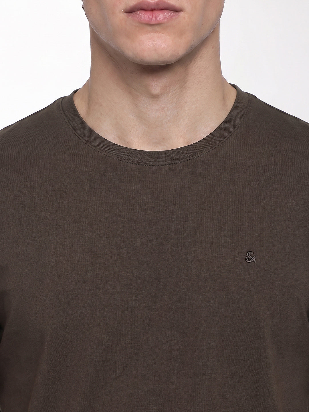 Brown Embroidered T-shirt