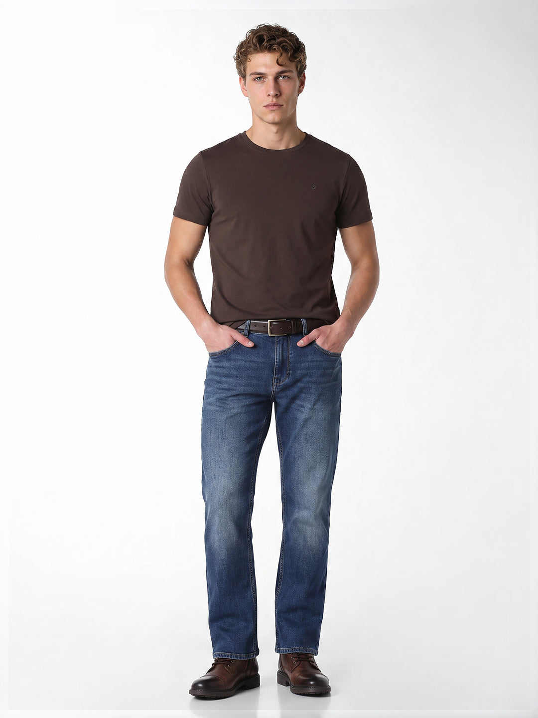 Brown Embroidered T-shirt