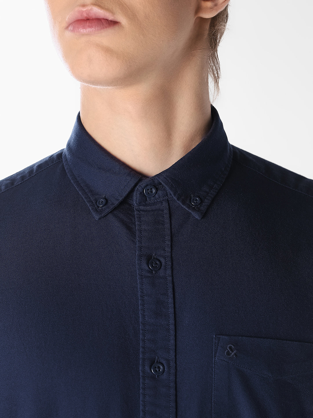 Navy Blue Cotton Formal Shirt