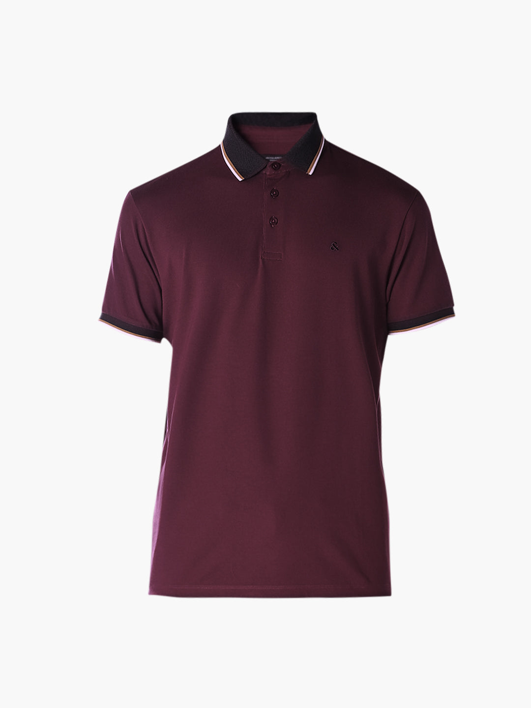 Purple Jacquard Ribbed Polo