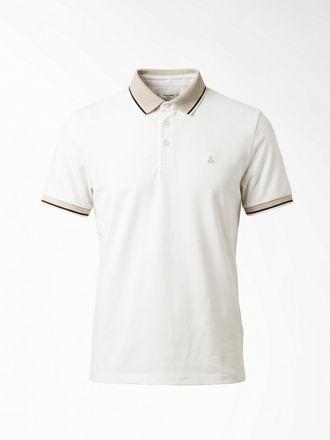 White Contrast Pipping Polo