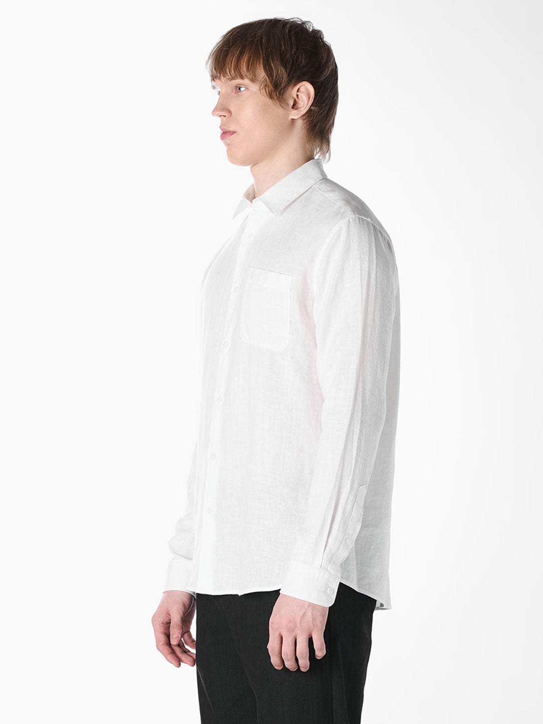 White Washed linen-cotton shirt