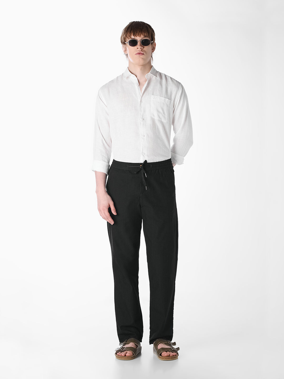 White Washed linen-cotton shirt