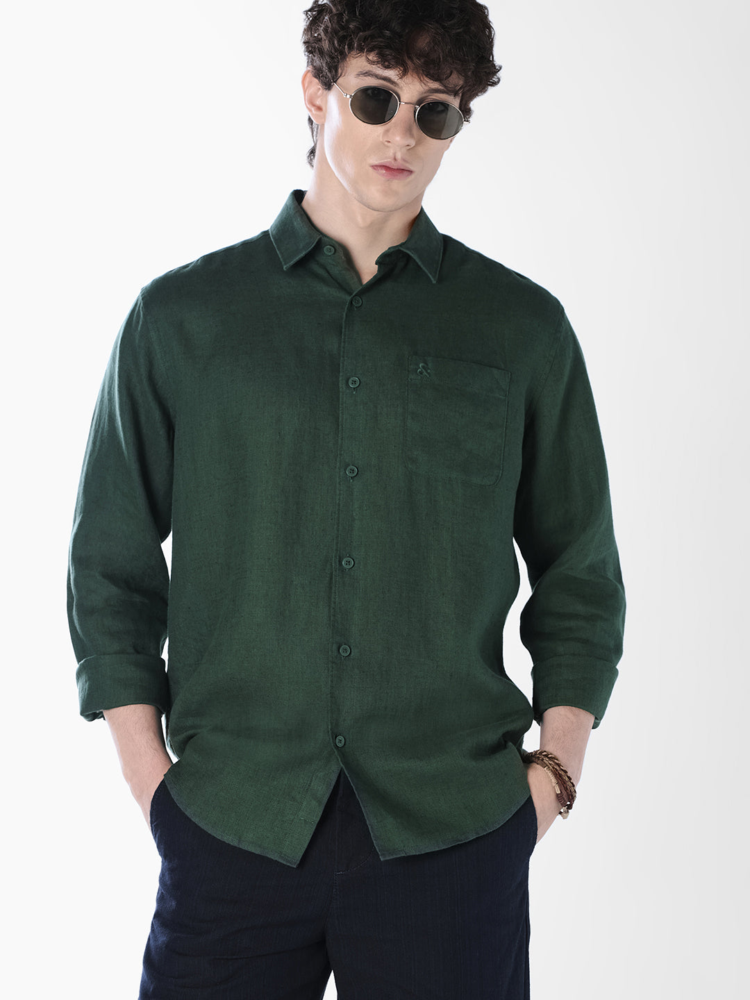 Cotton Textured Regular Fit Shirt