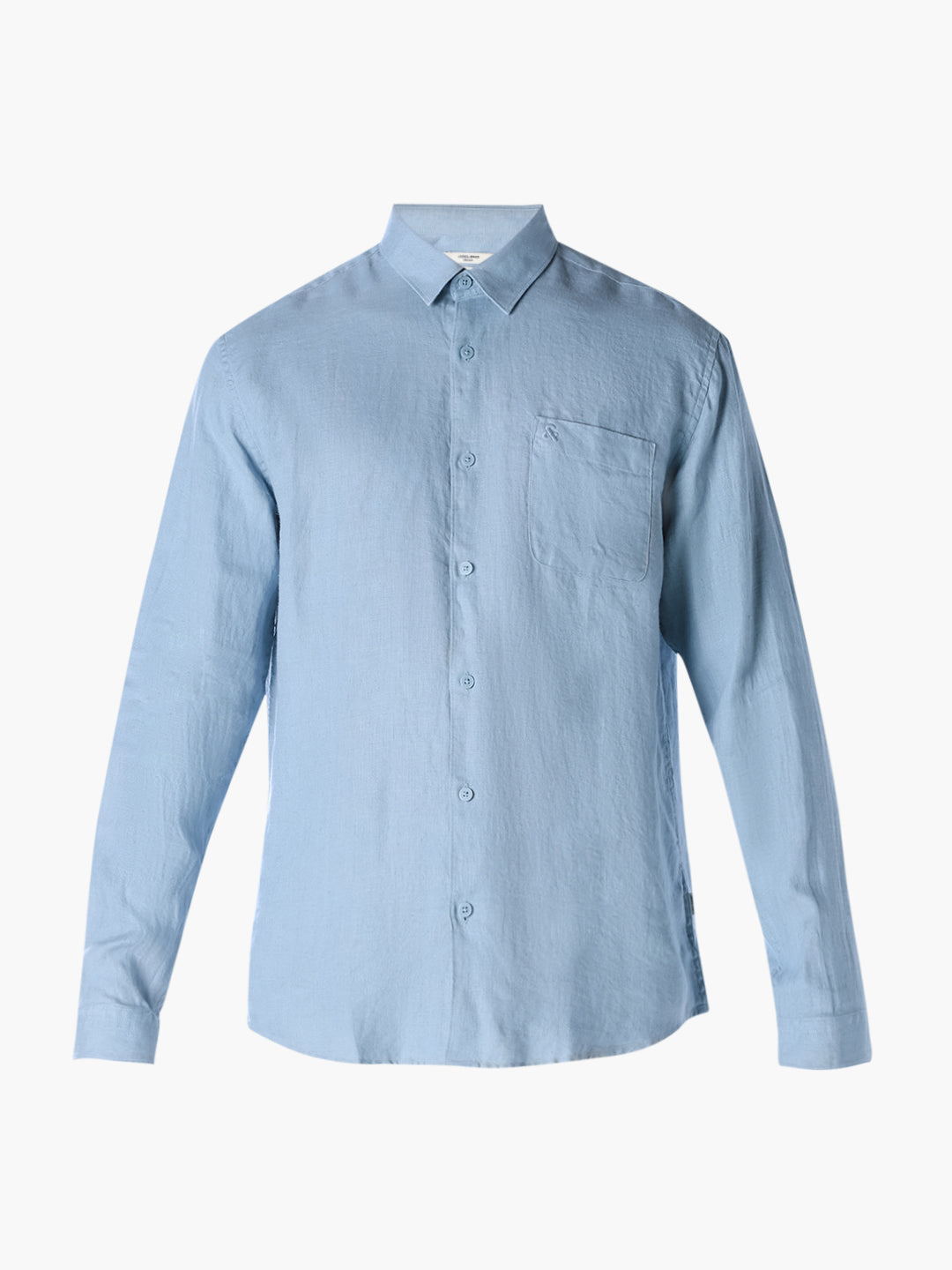 Blue Washed linen-cotton shirt