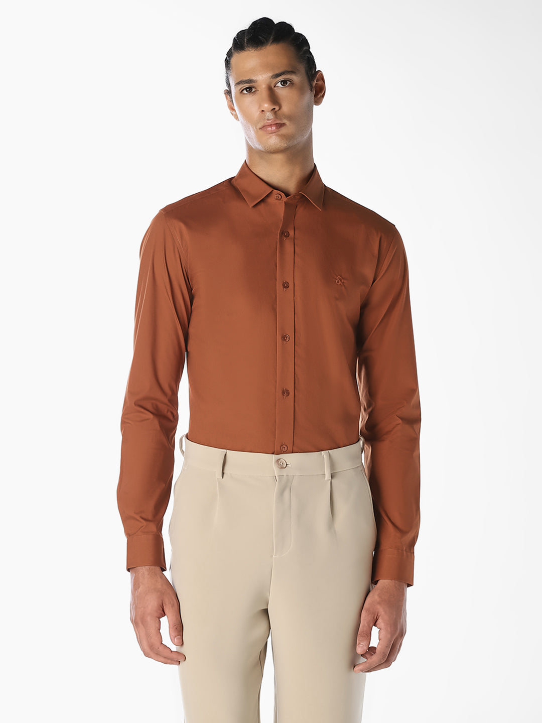 Brown Formal Full Sleeves Shirt