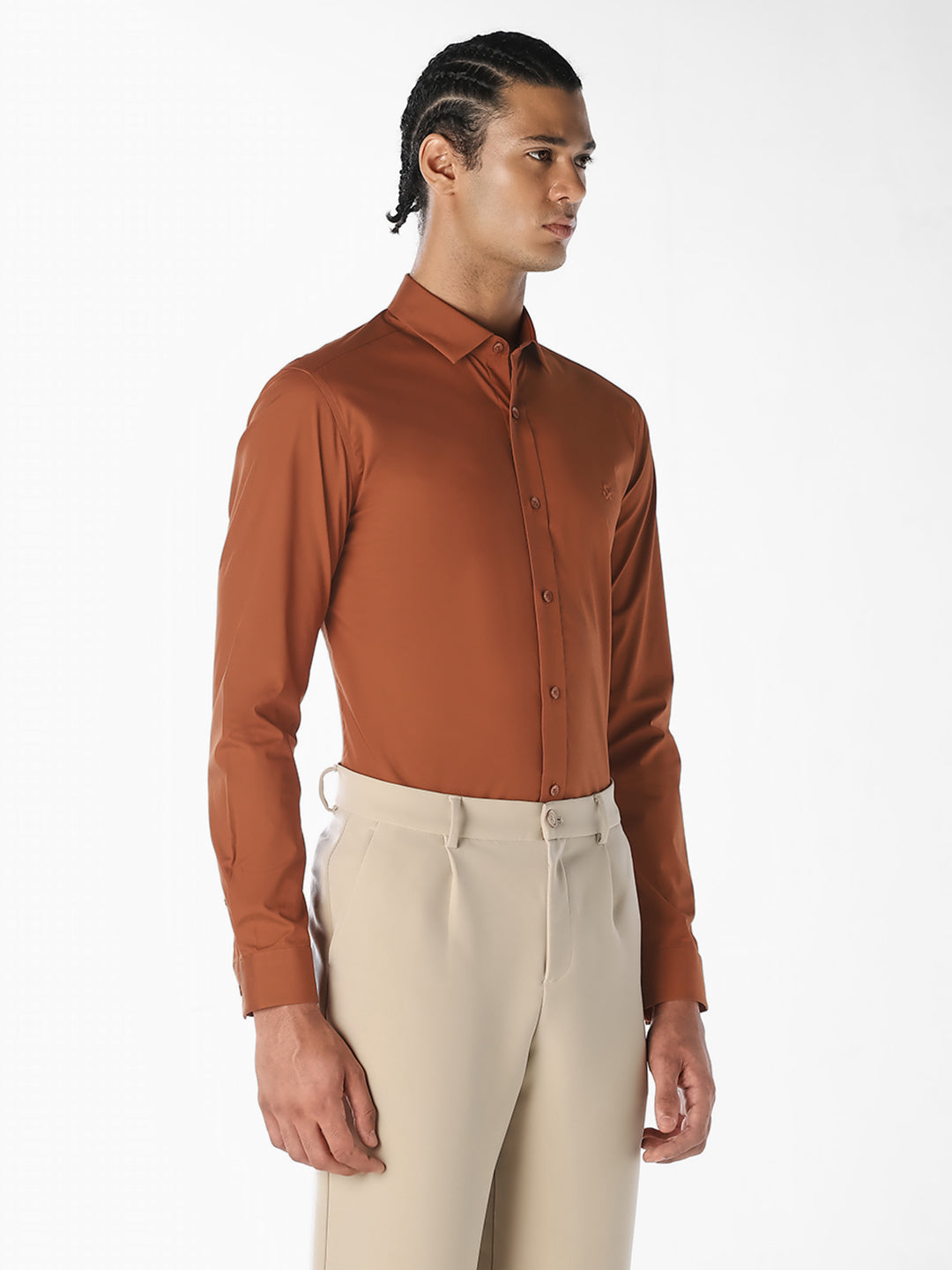 Brown Formal Full Sleeves Shirt