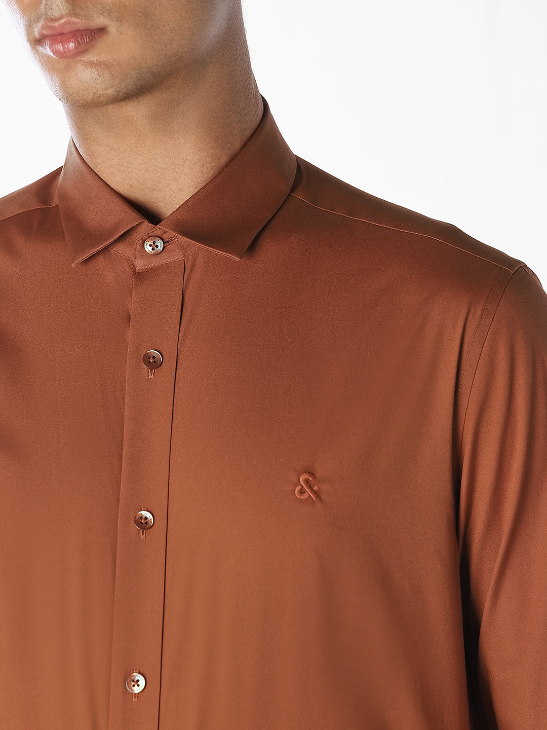 Brown Formal Full Sleeves Shirt
