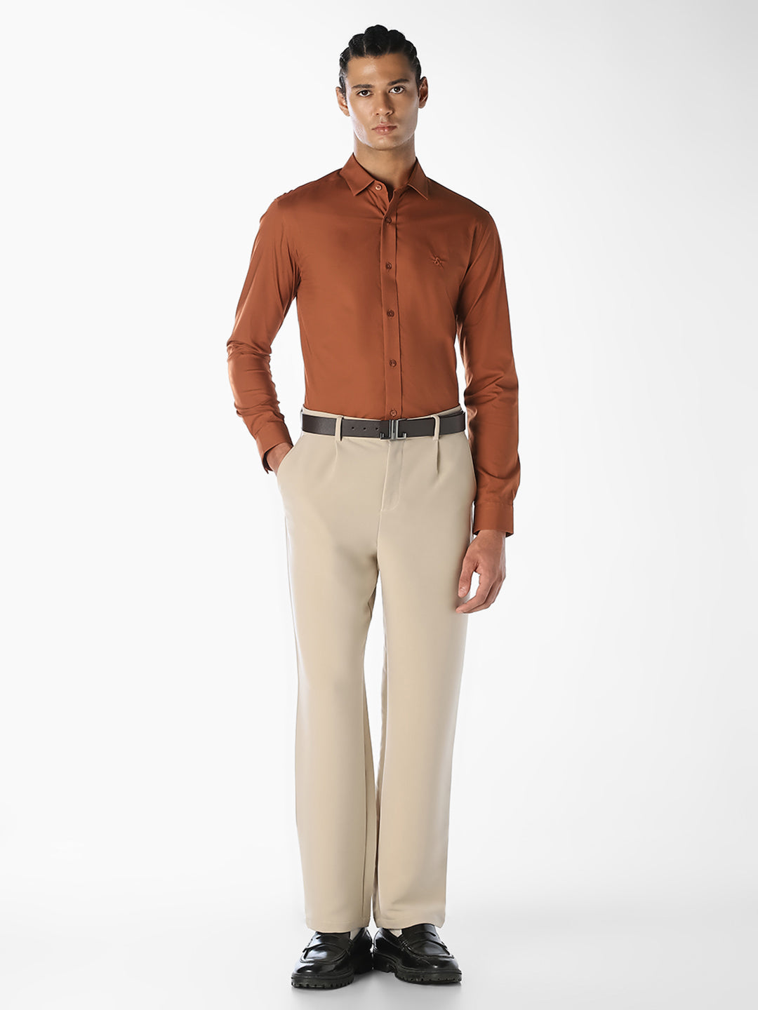 Brown Formal Full Sleeves Shirt