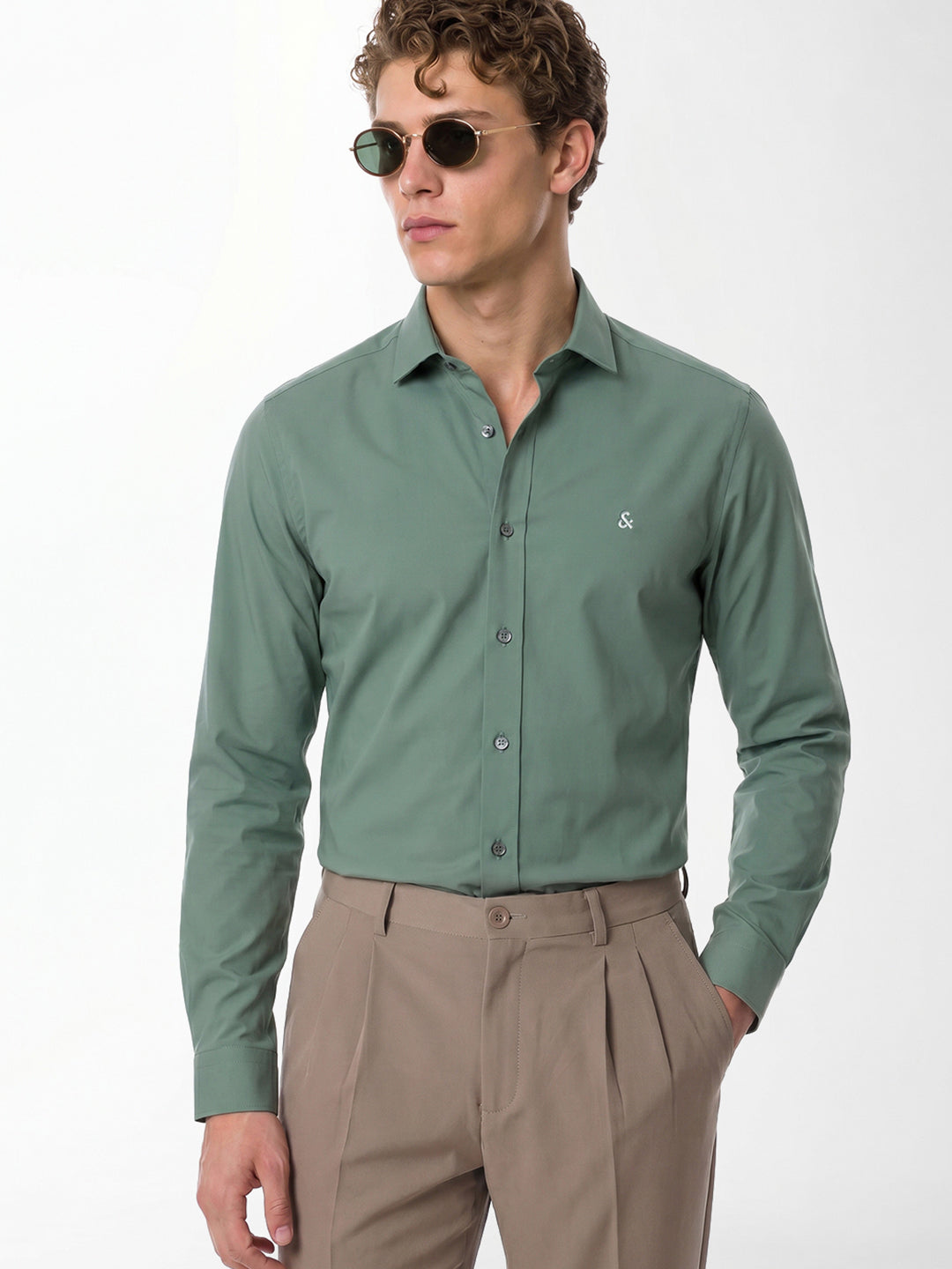 Light Green Formal Full Sleeves Shirt