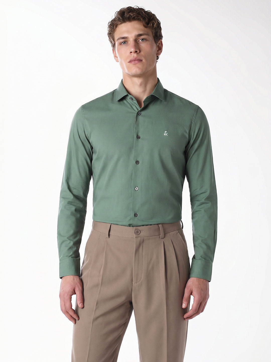 Light Green Formal Full Sleeves Shirt