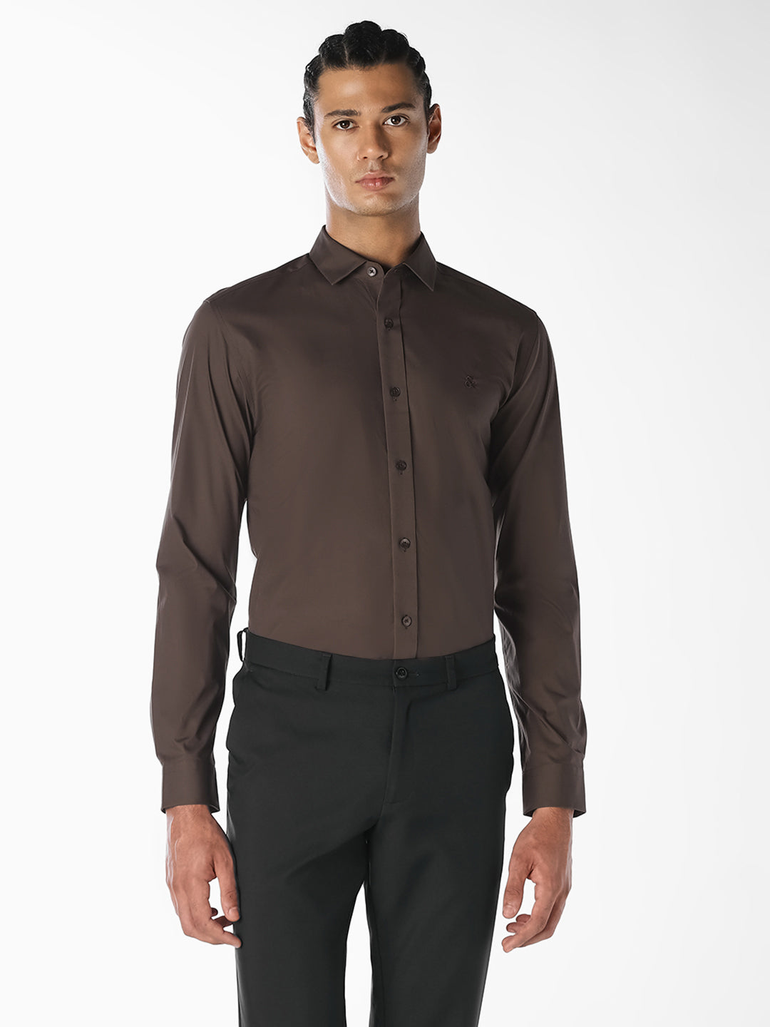 Dark Brown Formal Full Sleeves Shirt