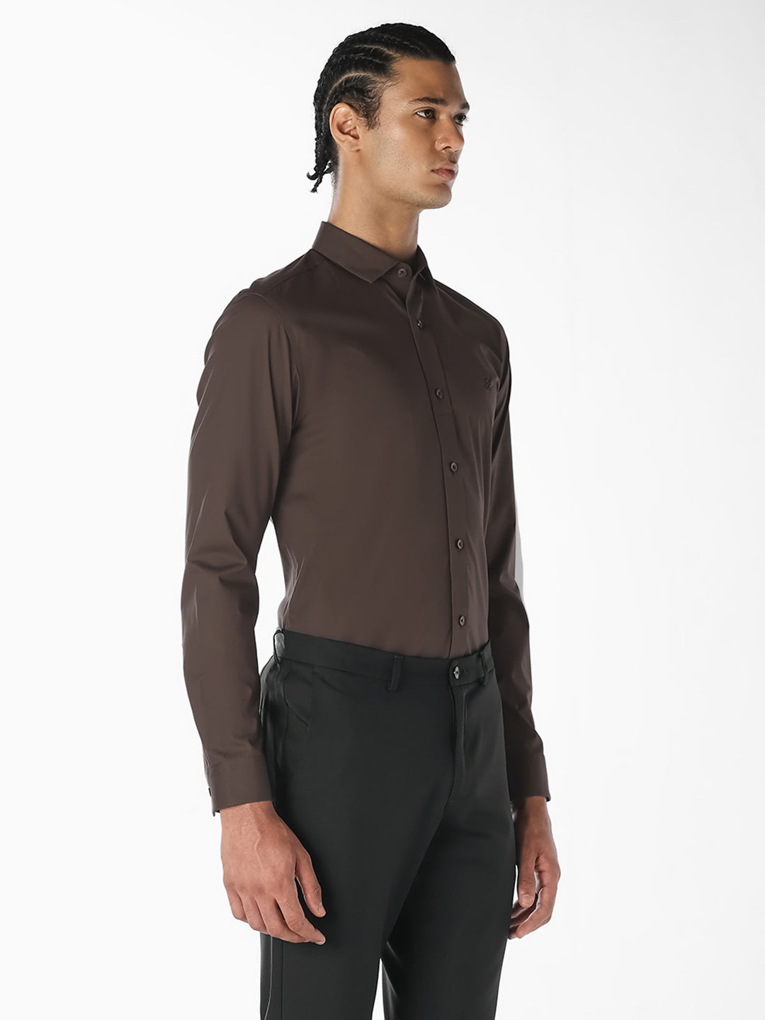 Dark Brown Formal Full Sleeves Shirt