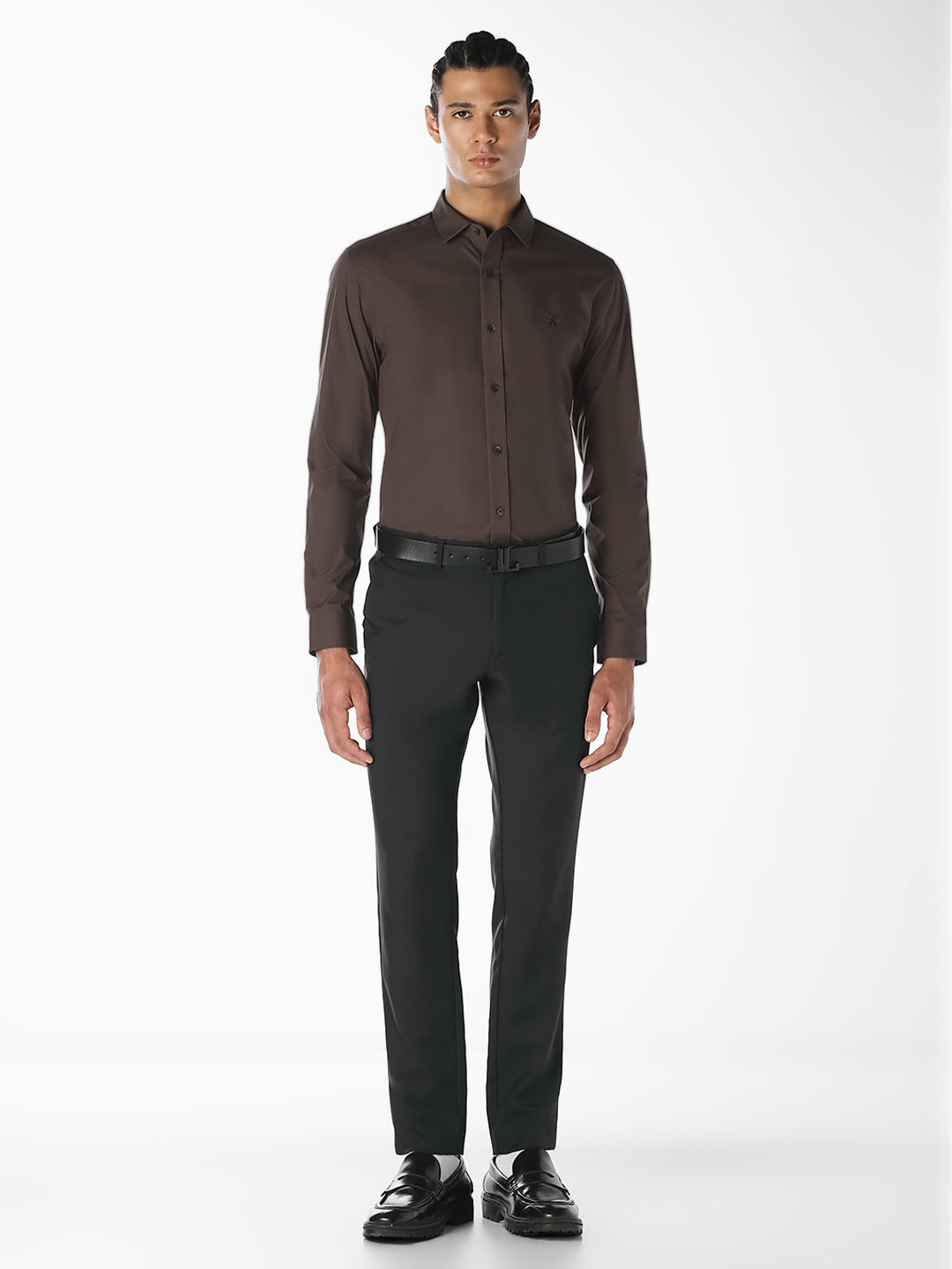 Dark Brown Formal Full Sleeves Shirt