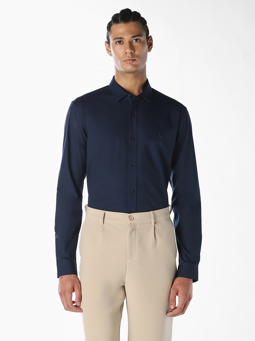 Navy Blue Formal Full Sleeves Shirt