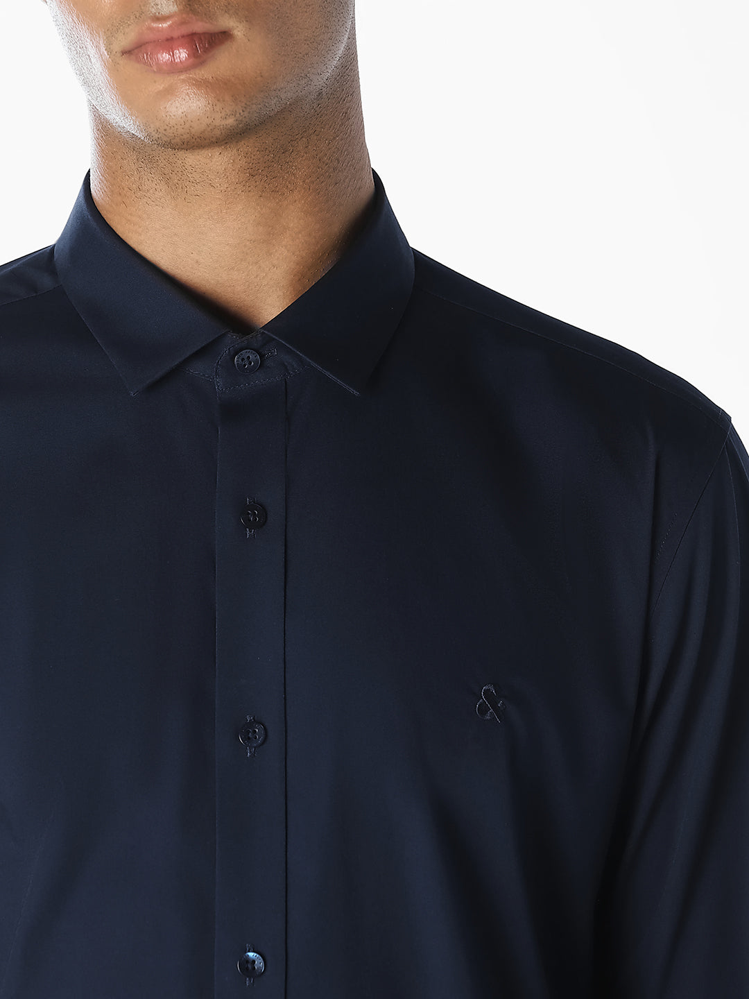Navy Blue Formal Full Sleeves Shirt