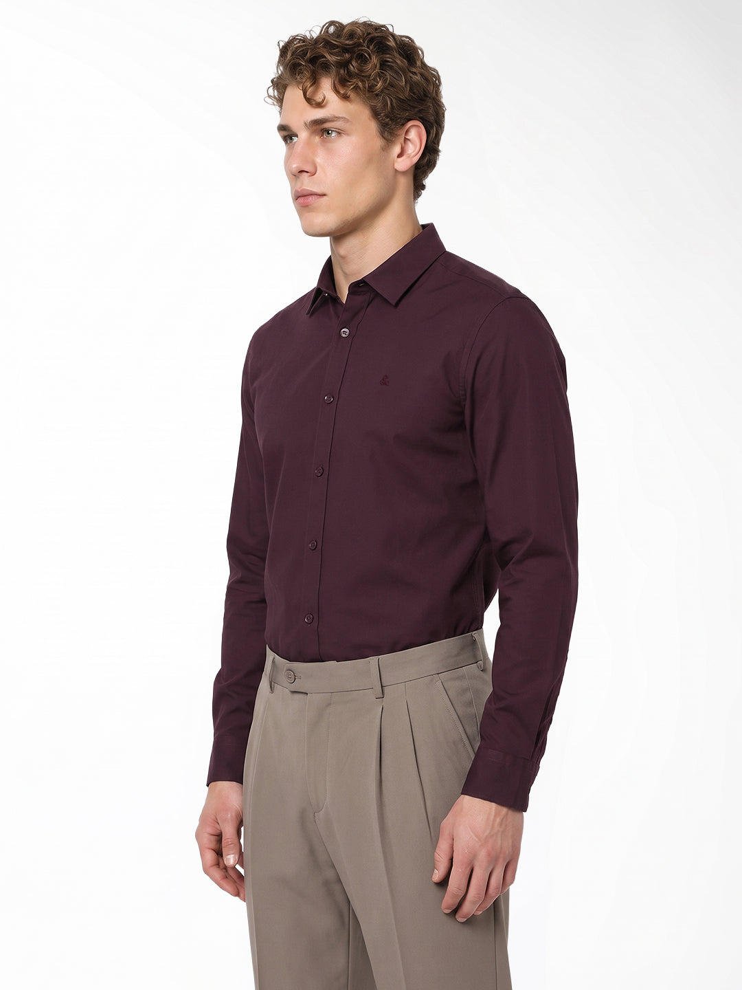 Maroon Slim Fit Formal Shirt