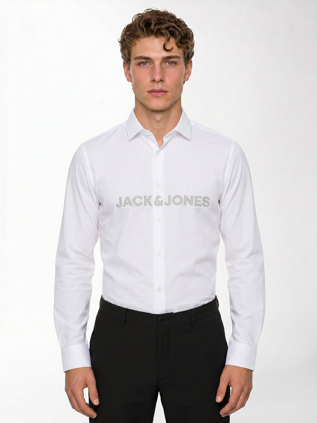 White Printed Cotton Shirt