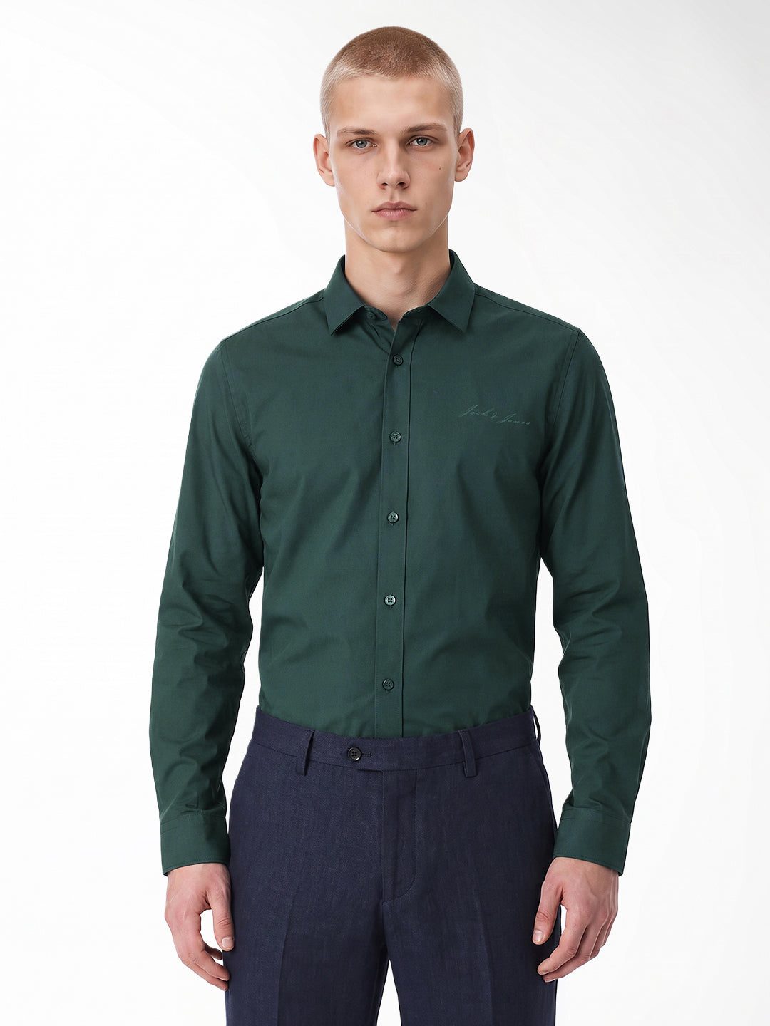 Slim Fit Dark Green Shirt