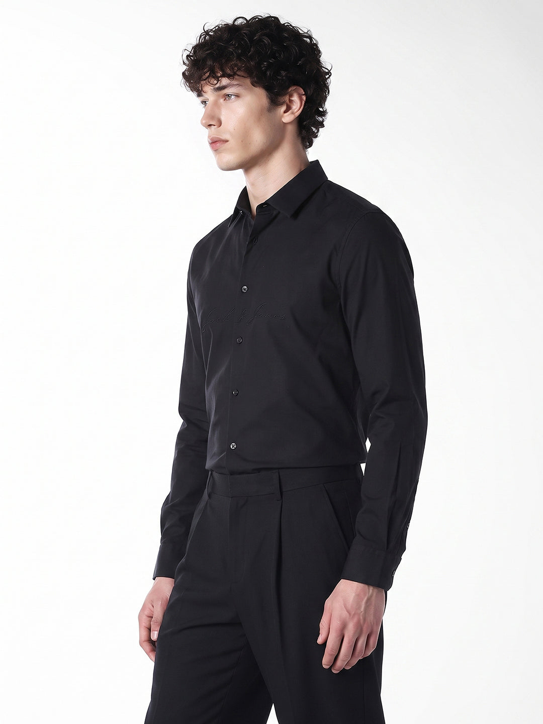 Black Embroidered Shirt